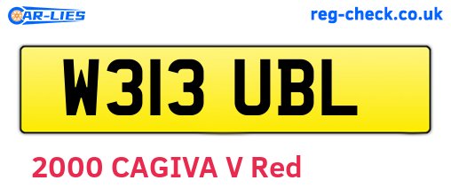 W313UBL are the vehicle registration plates.