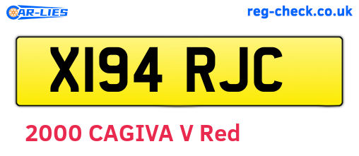 X194RJC are the vehicle registration plates.