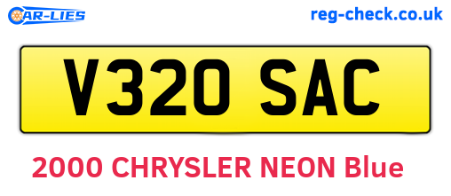 V320SAC are the vehicle registration plates.