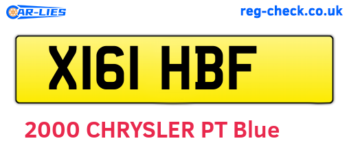 X161HBF are the vehicle registration plates.