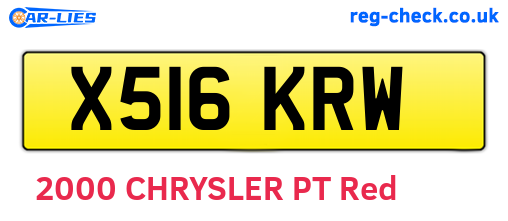X516KRW are the vehicle registration plates.