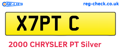 X7PTC are the vehicle registration plates.