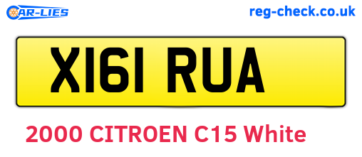 X161RUA are the vehicle registration plates.