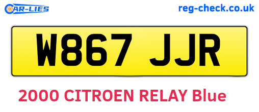 W867JJR are the vehicle registration plates.