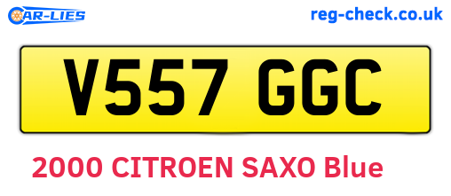 V557GGC are the vehicle registration plates.