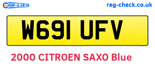 W691UFV are the vehicle registration plates.