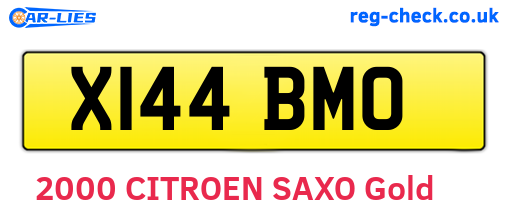 X144BMO are the vehicle registration plates.