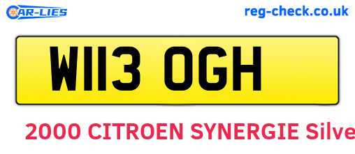 W113OGH are the vehicle registration plates.