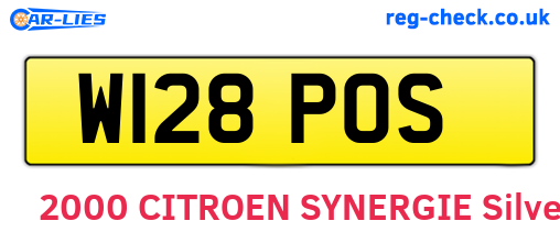W128POS are the vehicle registration plates.