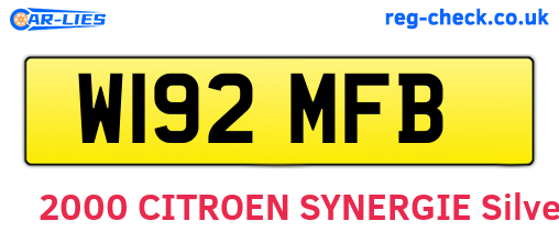 W192MFB are the vehicle registration plates.