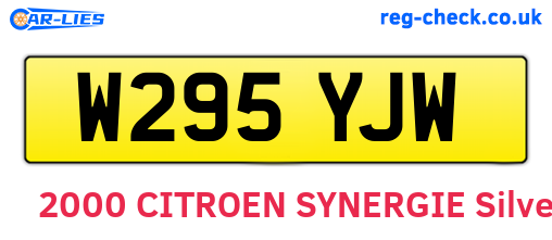 W295YJW are the vehicle registration plates.