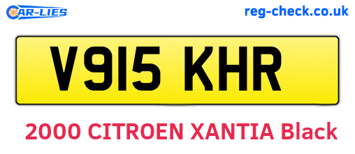 V915KHR are the vehicle registration plates.