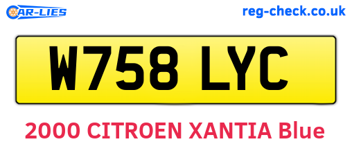 W758LYC are the vehicle registration plates.