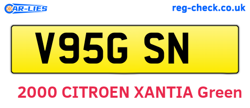 V95GSN are the vehicle registration plates.