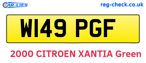 W149PGF are the vehicle registration plates.