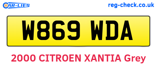 W869WDA are the vehicle registration plates.