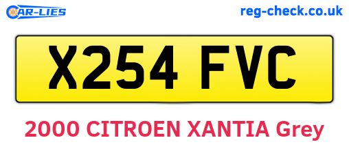 X254FVC are the vehicle registration plates.