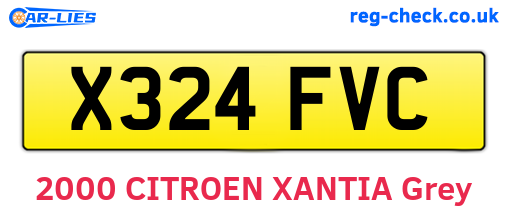X324FVC are the vehicle registration plates.