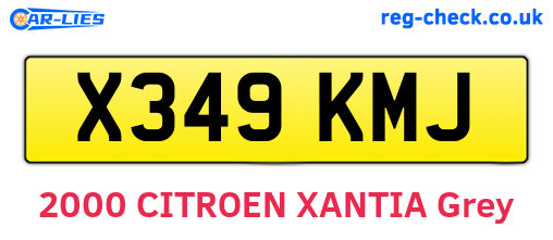 X349KMJ are the vehicle registration plates.