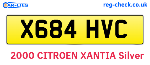 X684HVC are the vehicle registration plates.