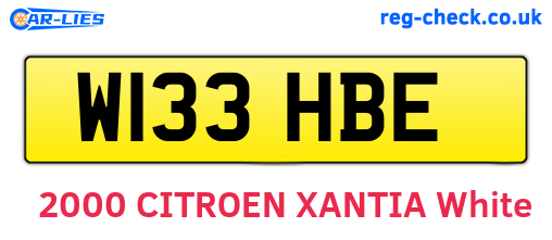 W133HBE are the vehicle registration plates.