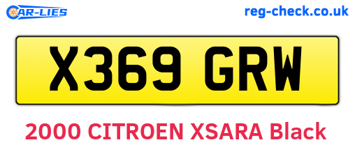 X369GRW are the vehicle registration plates.