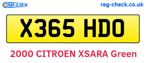 X365HDO are the vehicle registration plates.