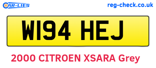 W194HEJ are the vehicle registration plates.