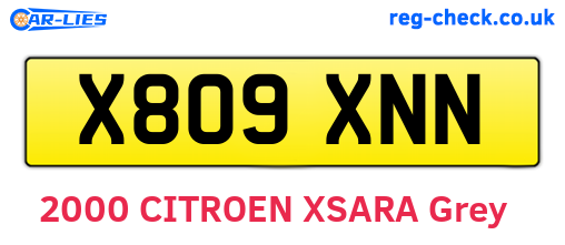 X809XNN are the vehicle registration plates.