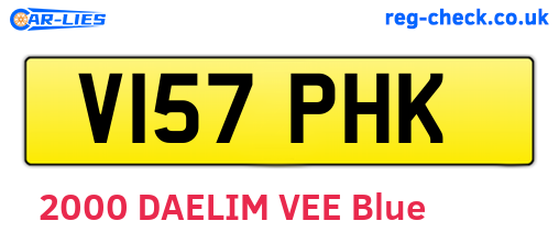 V157PHK are the vehicle registration plates.