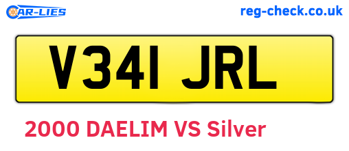 V341JRL are the vehicle registration plates.