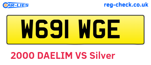 W691WGE are the vehicle registration plates.