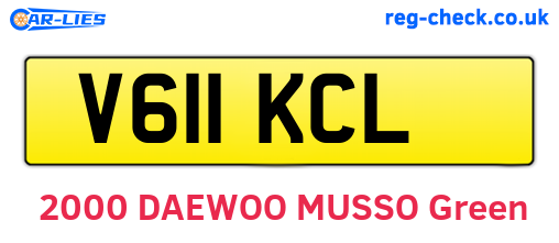 V611KCL are the vehicle registration plates.