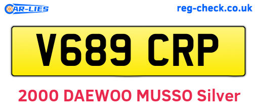 V689CRP are the vehicle registration plates.