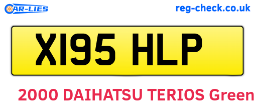 X195HLP are the vehicle registration plates.