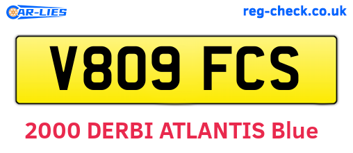 V809FCS are the vehicle registration plates.