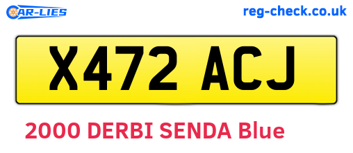 X472ACJ are the vehicle registration plates.