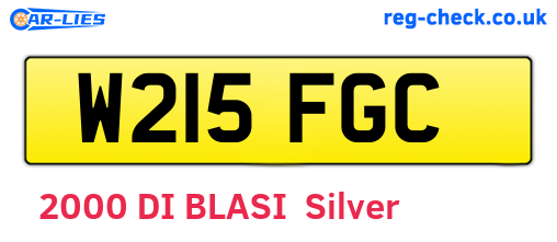 W215FGC are the vehicle registration plates.