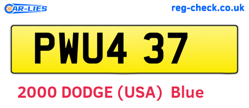 PWU437 are the vehicle registration plates.