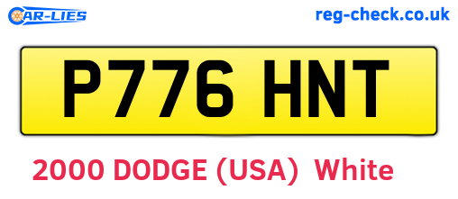 P776HNT are the vehicle registration plates.