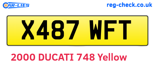 X487WFT are the vehicle registration plates.