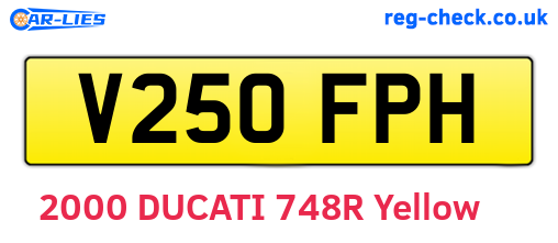 V250FPH are the vehicle registration plates.