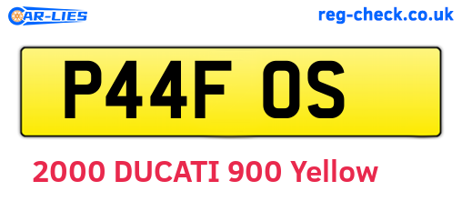P44FOS are the vehicle registration plates.