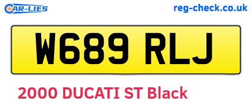W689RLJ are the vehicle registration plates.
