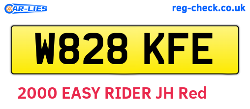 W828KFE are the vehicle registration plates.