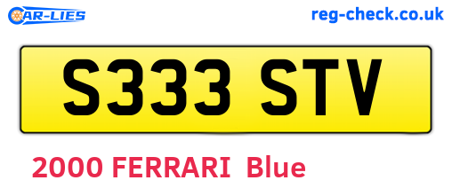 S333STV are the vehicle registration plates.