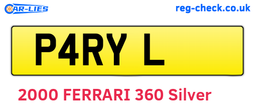P4RYL are the vehicle registration plates.