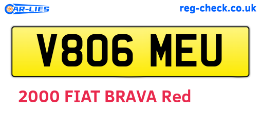 V806MEU are the vehicle registration plates.