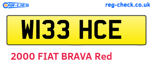 W133HCE are the vehicle registration plates.