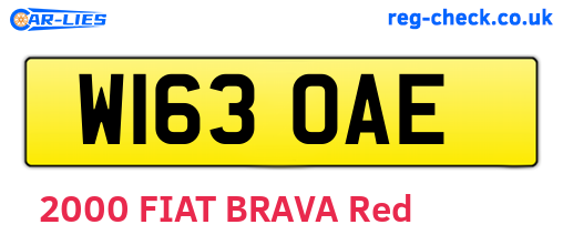 W163OAE are the vehicle registration plates.